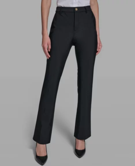 Petite Ponte Wide-Leg Pants - Black