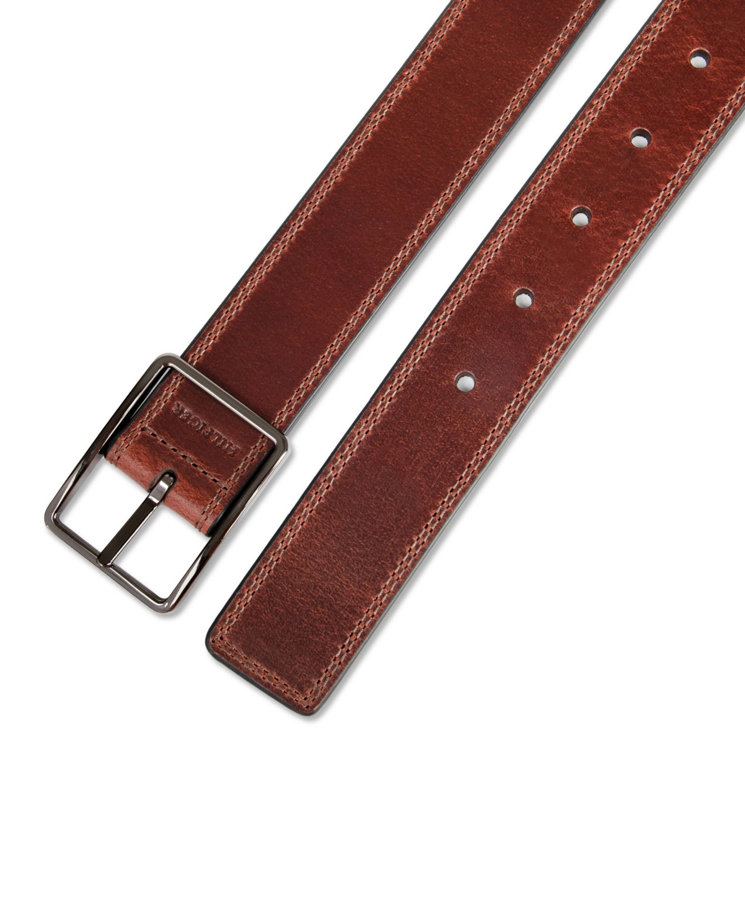 35MM Men's Casual Center Bar Buckle Leather Belt