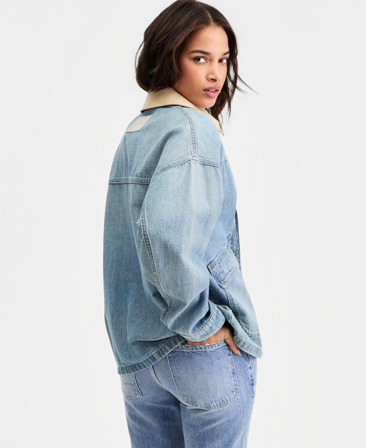 Free People Women's Lemon Oversized Denim Jacket