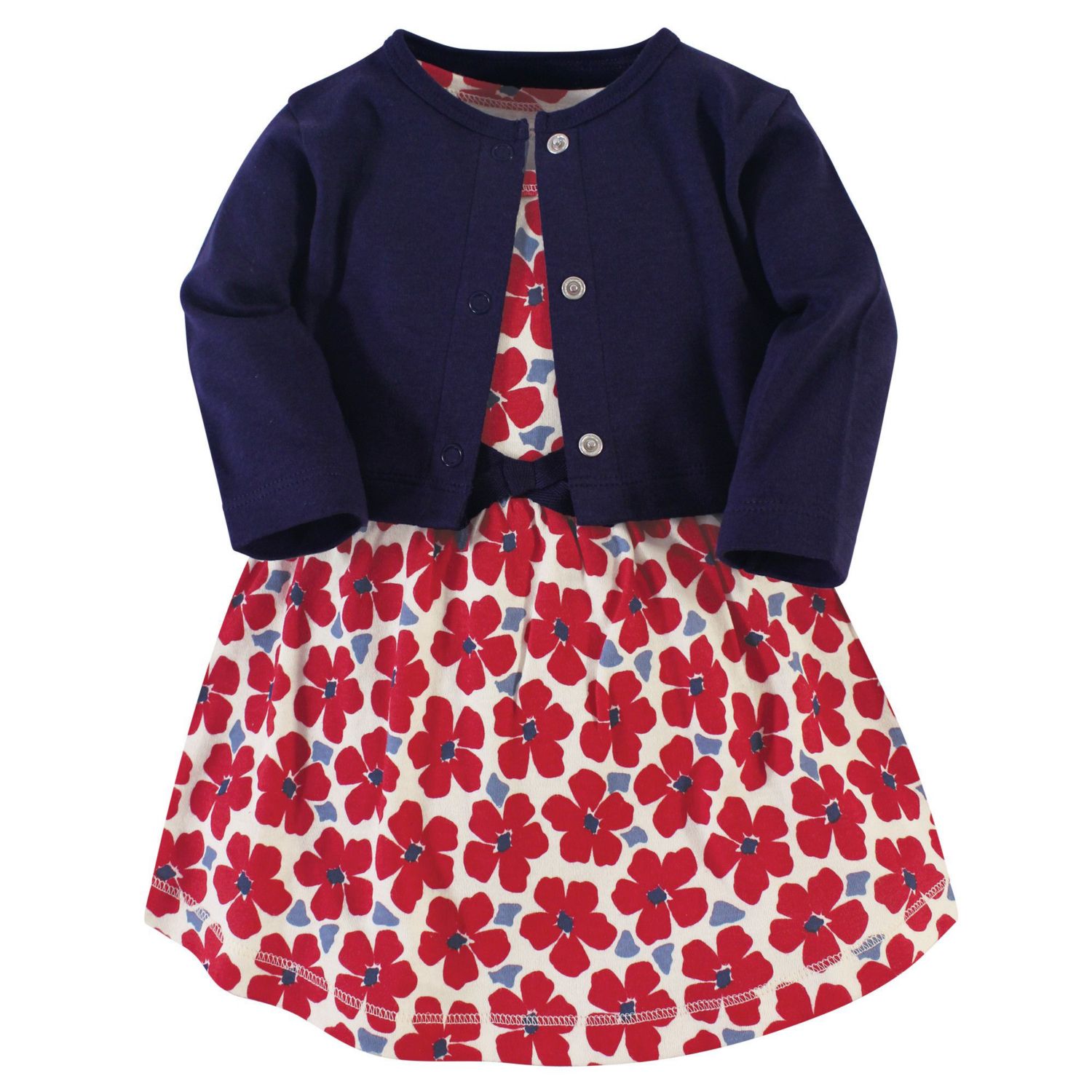 Baby Girls Comfy Natural Cotton Dress & Cardigan Set