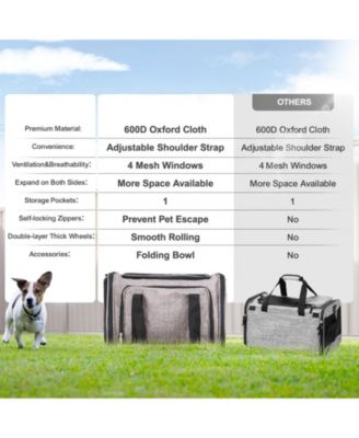 Airline-Approved Rolling Pet Carrier, Holds up to 25 lbs., Gray