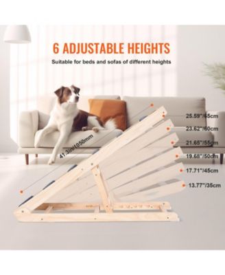 Adjustable Wooden Folding Pet Ramp, 41.3