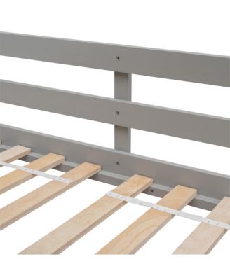 Twin over Twin House Bunk Bed with Roof Window Door & Safety Guardrails Playful Wooden Loft Bed for Kids