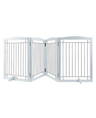4-Panel Foldable Freestanding Pet Gate, 96.5" W x 32" H