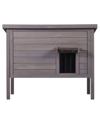 Insulated Wooden Outdoor Cat Shelter with Foam Lining, 34