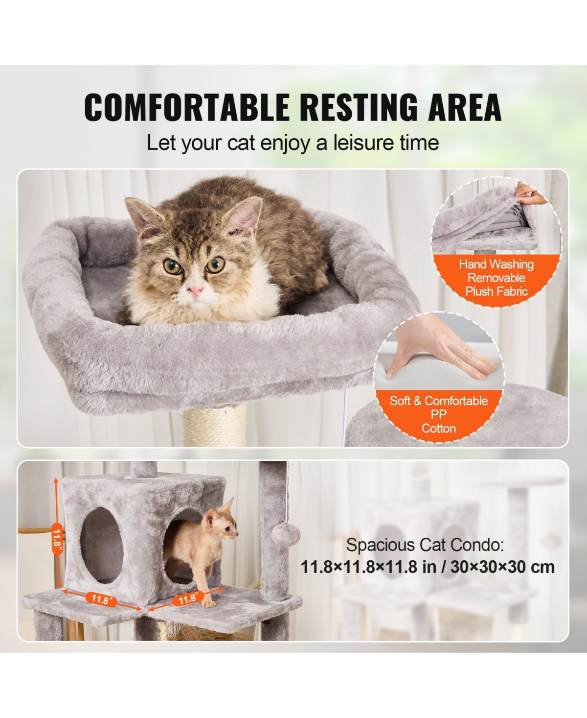 Cozito 56.2" Multi-Level Cat Tree with Condo