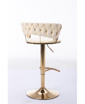 Adjustable Height Bar Stools with Chrome Accents (Set of 2)