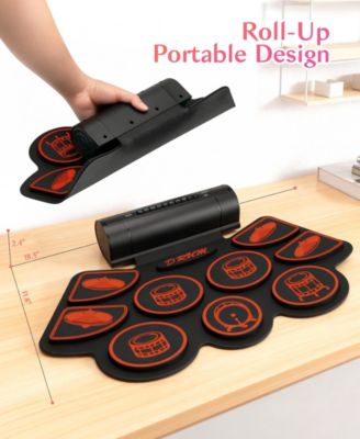 Kids Roll-Up Electronic Drum Set with Speakers, Headphone Jack & Foot Pedals