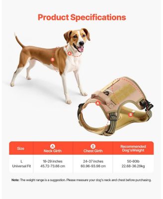 Tactical No-Pull Adjustable Dog Harness with Handle