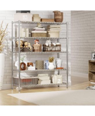 5-Tier 45 in W x 72 in H x 20 in D Adjustable Wire Shelving Unit