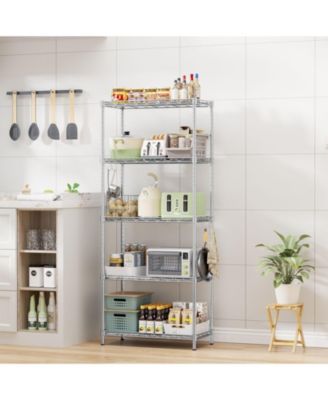 5-Tier 21 in W x 59 in H x 12 in D Adjustable Wire Shelving Unit