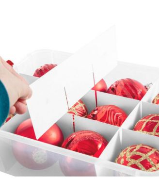 24 Compartment Stack and Carry Christmas Ornament Storage Box (4 Pack)