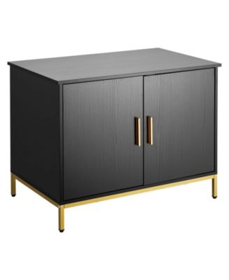 Modern Wooden Litter Box Enclosure with Metal Legs, 27.6