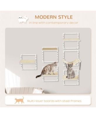 Wall-Mounted Cat Tree with Adjustable Jumping Platforms
