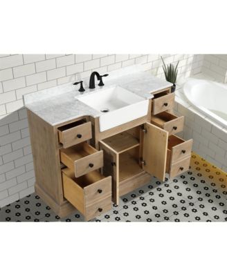 48" Kelly, Weathered Fir Finish, Carrara Marble Countertop