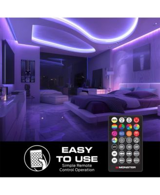 100 Ft IR Remote-Controlled RGB+IC Indoor LED Light Strip with Dynamic Color Flow Effects & Sound Reactive Modes