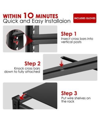 4-Tier 60 in W x 78 in H x 24 in D Adjustable Solid Plate Heavy Duty Metal Shelving Unit