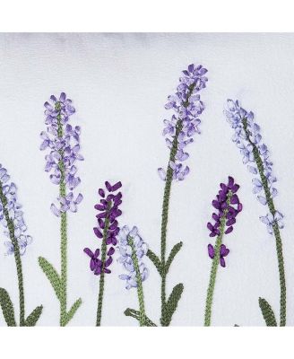 Lavender Fields Embroidered Throw Pillow, 14" x 22"