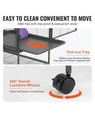 2-Tier Rolling Small Animal Cage with Tray, 39