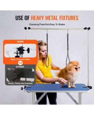 Foldable Pet Grooming Table with Double Arms, 36" x 24", Holds up to 330 lbs