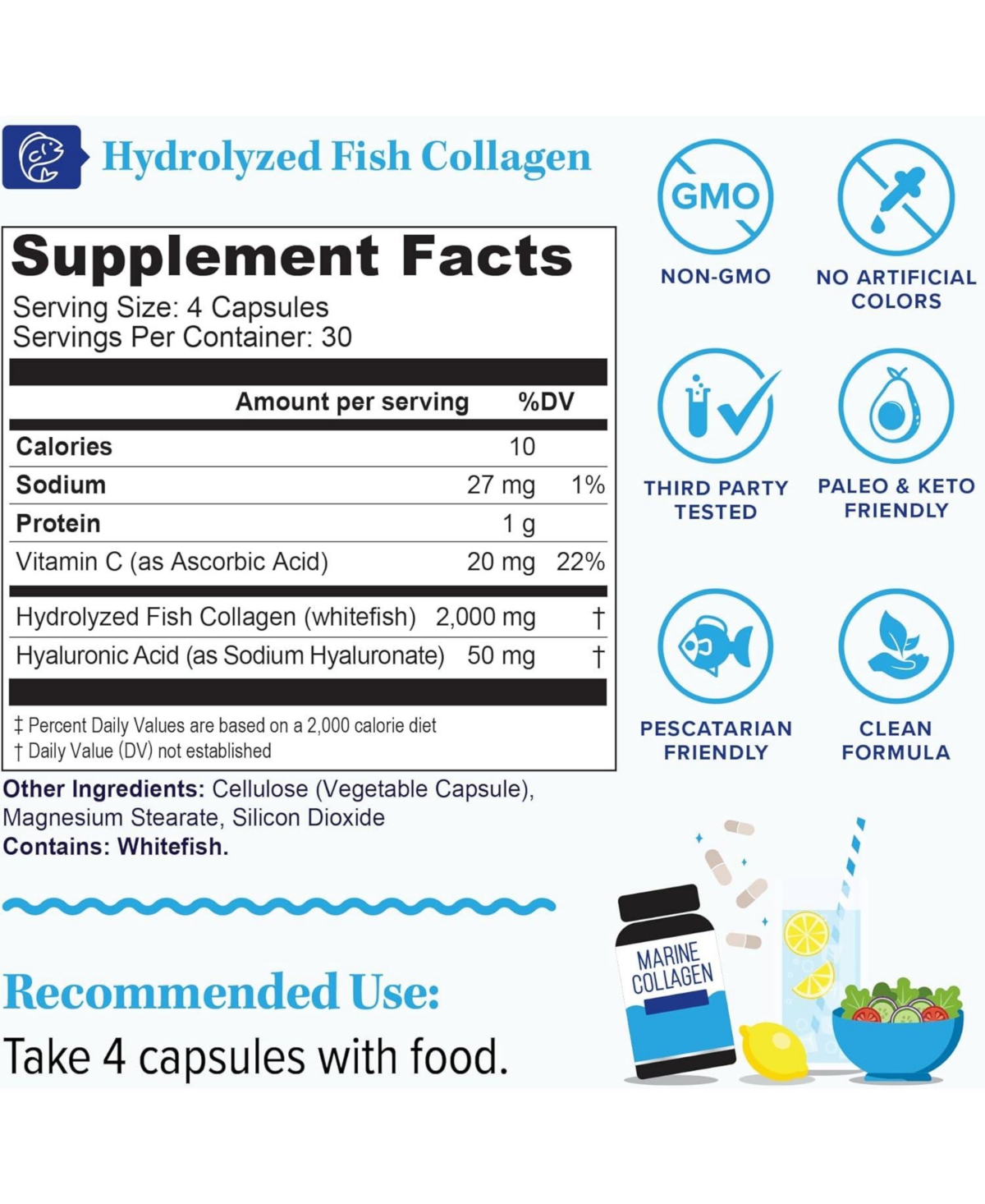 Vitauthority Marine Collagen Capsules, 120ct