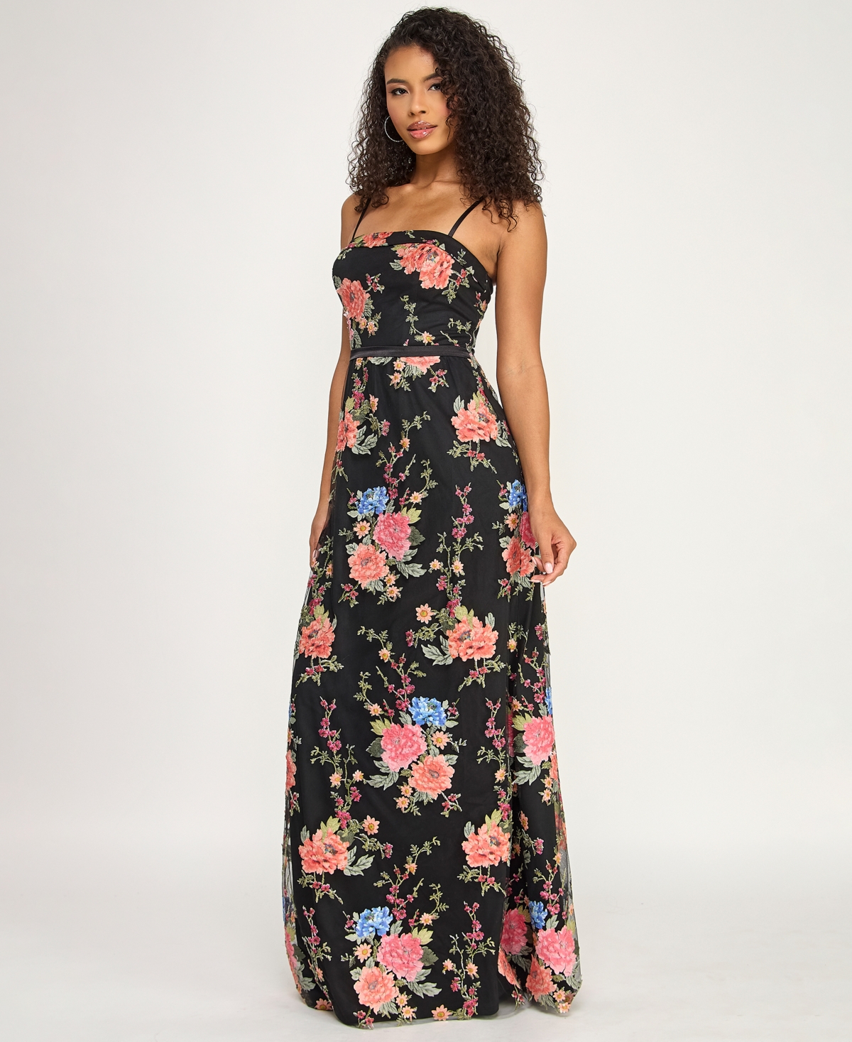 City Studios Women's Floral Embroidered Gown