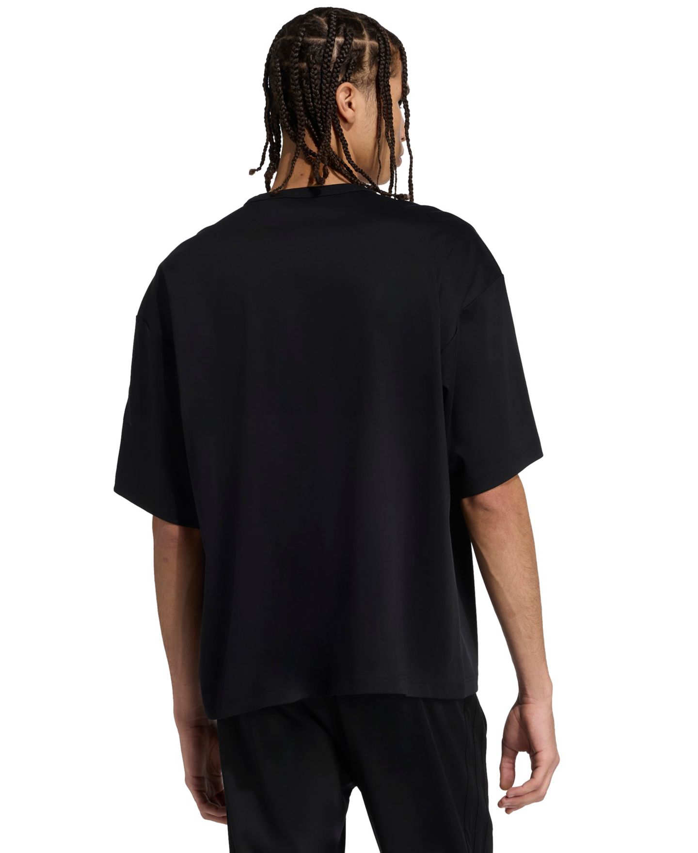 Мужская футболка adidas Soft Lux Crewneck, цвет: Чёрный — фото 3