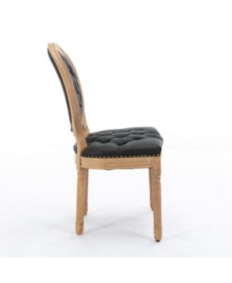 Antique French Style Wood Frame Dining Chairs Set