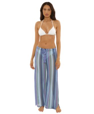 Women's Sundown Striped Crochet Cover-Up Pants