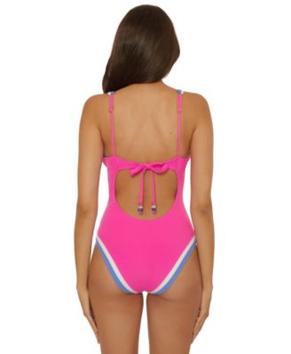 Women's Rib Color-Block One-Piece Swimsuit