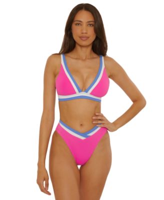 Women's Color-Block High-Waist Swim Bottoms