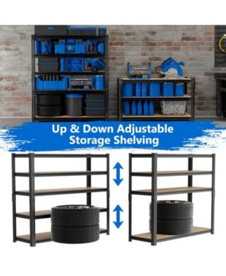 36 in W x 72 in H x 18 in D Adjustable MDF Heavy Duty Metal Shelving Unit