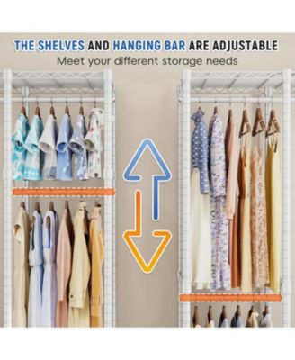 88.2" W Clothes Rack Heavy Duty Clothing Racks for Hanging Clothes Freestanding Garment Rack for Bedroom