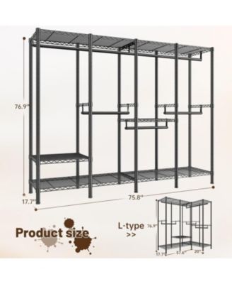 Clothes Rack Heavy Duty 1100 LBS Capacity Clothing Racks for Hanging Clothes Adjustable Garment Rack
