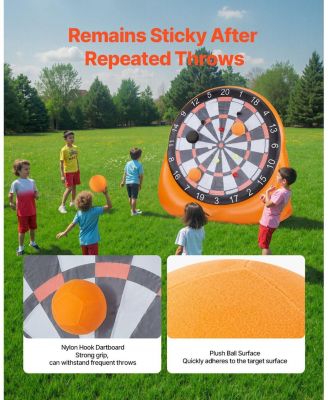 Inflatable Soccer Dart Board Giant 6-Foot Target with Balls and Pump