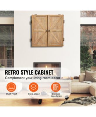 Dartboard Cabinet Solid Wood Hideaway Cabinet with Scoreboard (No Dartboard)