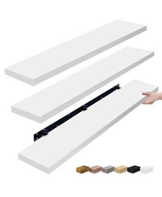 3 Pack 55 Inch Wall Mounted Floating Shelves - for Bathroom, Wall Decor for Bedroom, Kitchen, Living Room, Book Storage