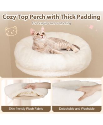 52'' Tall Wooden Cat Tree w/Condo Perch Space Capsule Scratching Posts