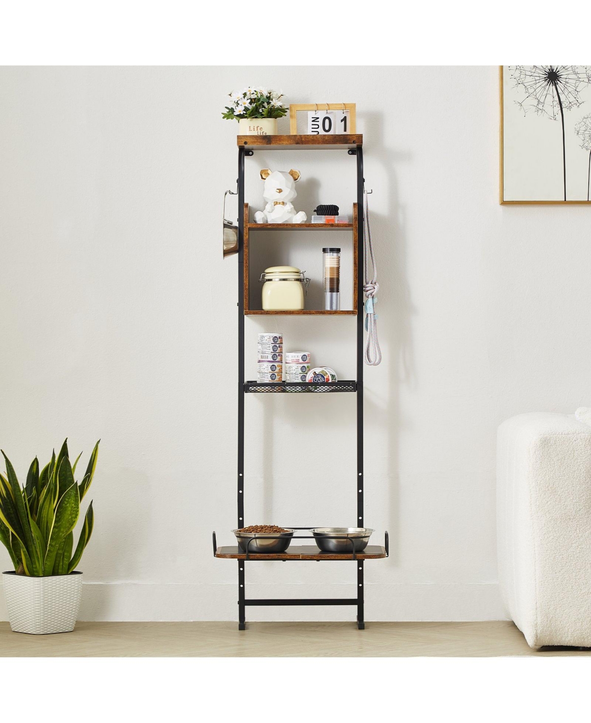 Cozito Elevated Pet Feeding Station with Storage Shelves