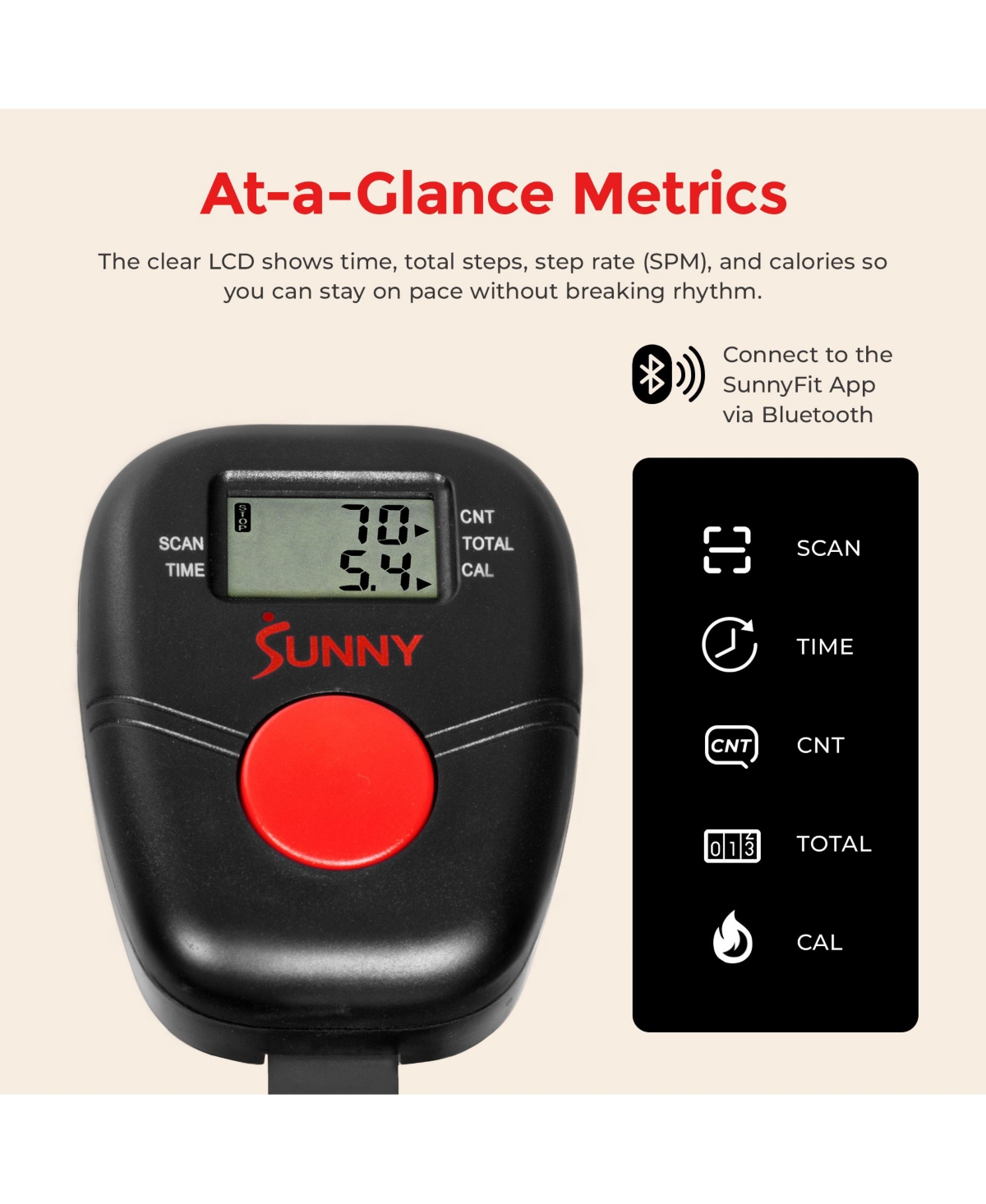 Sunny Health & Fitness Foldable Smart Cardio Step Climber