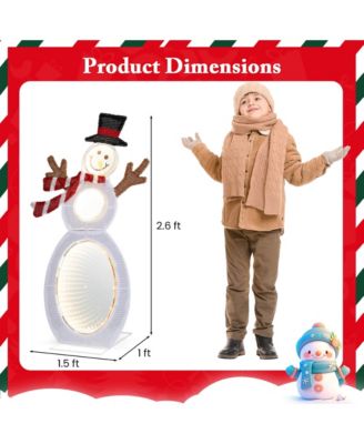 2.6 FT Lighted Snowman with 105 Built-in LED Lights Metal Stand Zip Tie Stakes