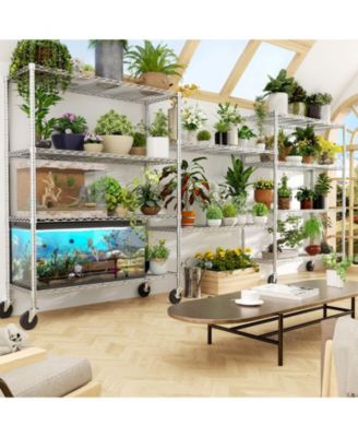 5-Tier 48 in W x 78 in H x 20 in D Height Adjustable Garage Wire Shelving Unit with wheels