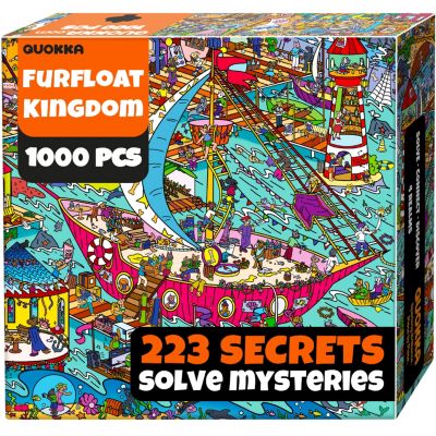 1000 Piece Puzzle for Adults with 223 Hidden Secrets & Audio Story – Blush Lotus Kingdom