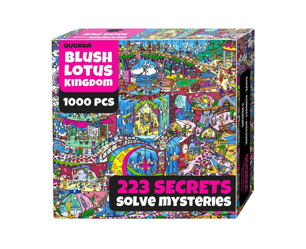 Quokka 1000 Piece Puzzle for Adults with 223 Hidden Secrets & Audio Story – Blush Lotus Kingdom