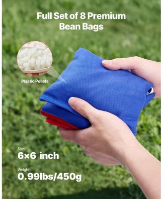 Cornhole Set 4x2 Ft Solid Wood Boards with Bean Bags and Carry Case