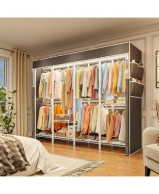 Clothes Rack with Cover,1150LBS Heavy Duty Clothing Rack for Hanging Clothes,Adjustable Portable