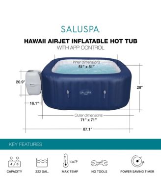 Bestway Hawaii 4 Person Smart AirJet Inflatable Hot Tub with App Control