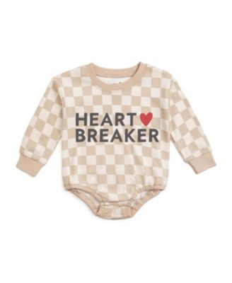 Baby Boys Heartbreaker Checkered Valentine's Day Long Sleeve Romper