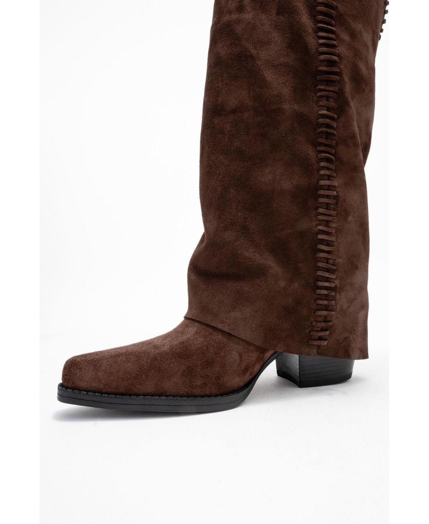 Женские ботинки Forever & Always Shoes Clementina Leather Western Boot, цвет: Коричневый замшевый кожаный — фото 4