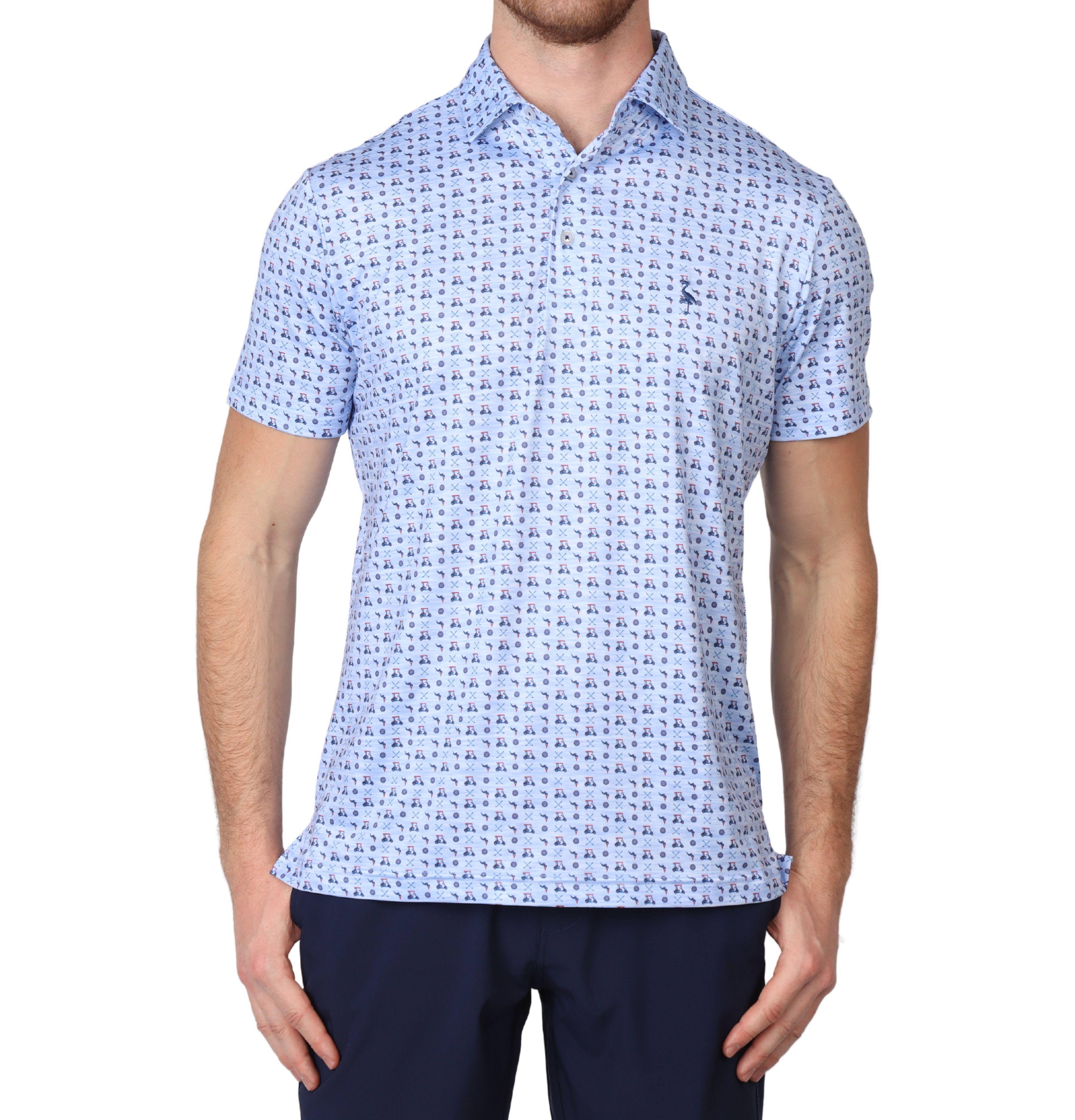 Tailorbyrd Men's Golf Carts Printed Performance Polo
